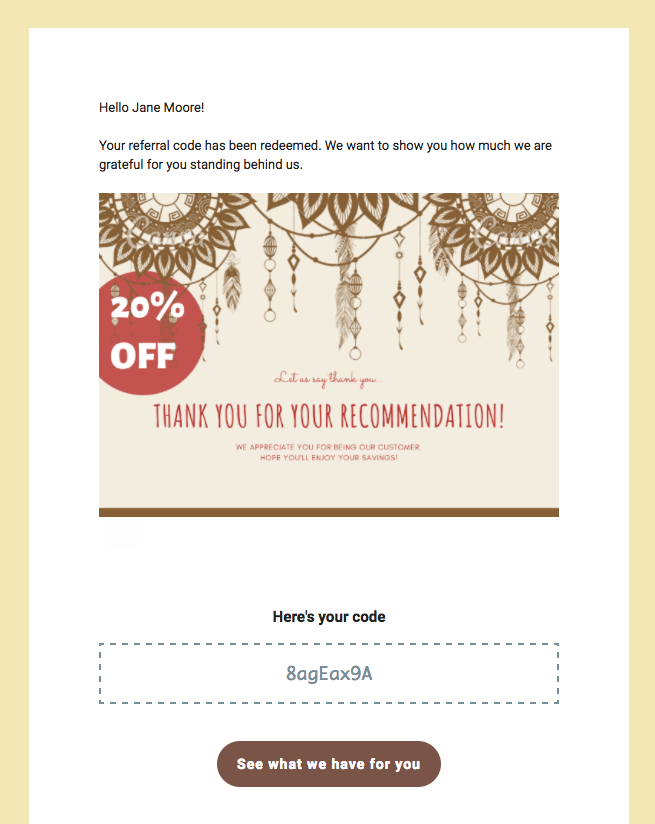 Always say thank you to customers taking part in your referral pogram