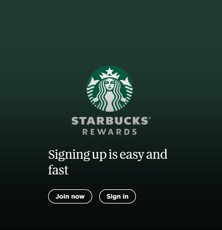 Starbucks loyalty program - simple rules makes it easy to join