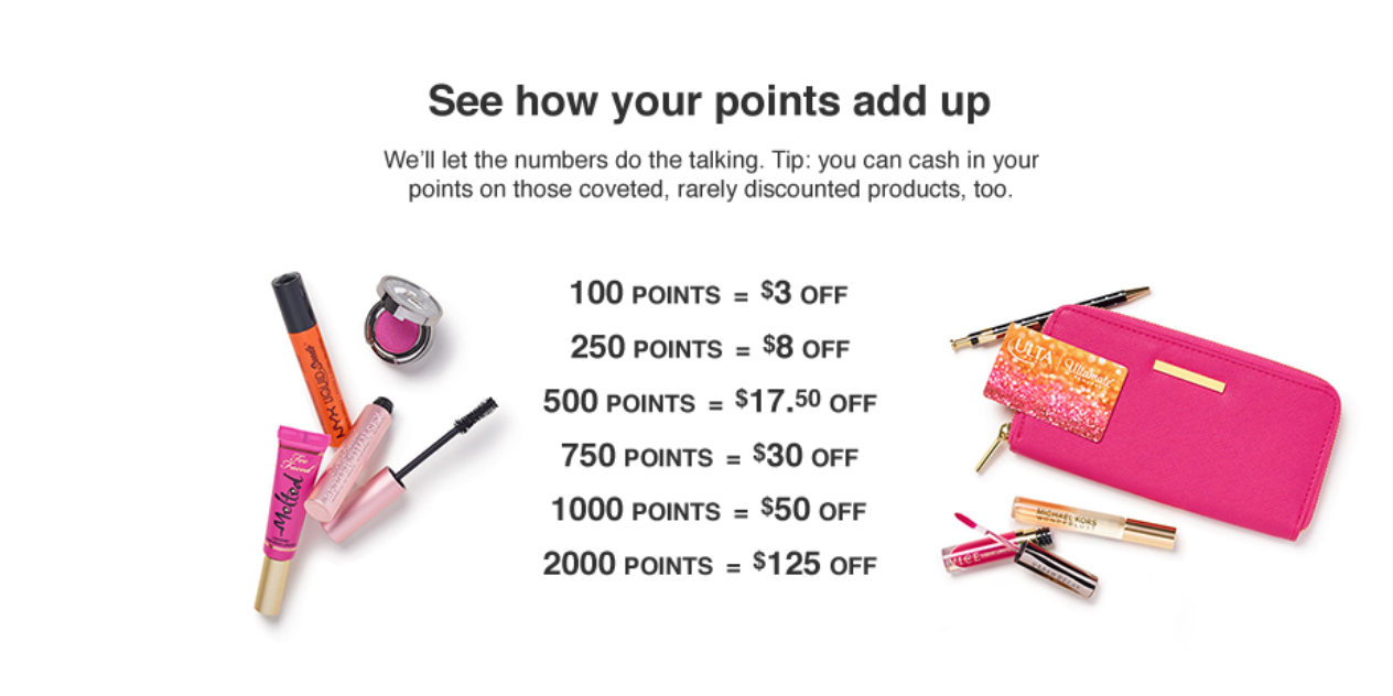Ulta loyalty program - easy conversion rules as an incentive to join the loyalty program