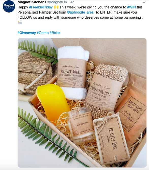 An example of a giveaway partnership