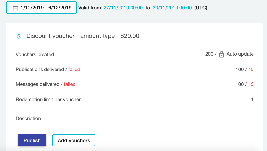 Voucherify Detailed Campaign View - Tracking loyalty program software possiblities