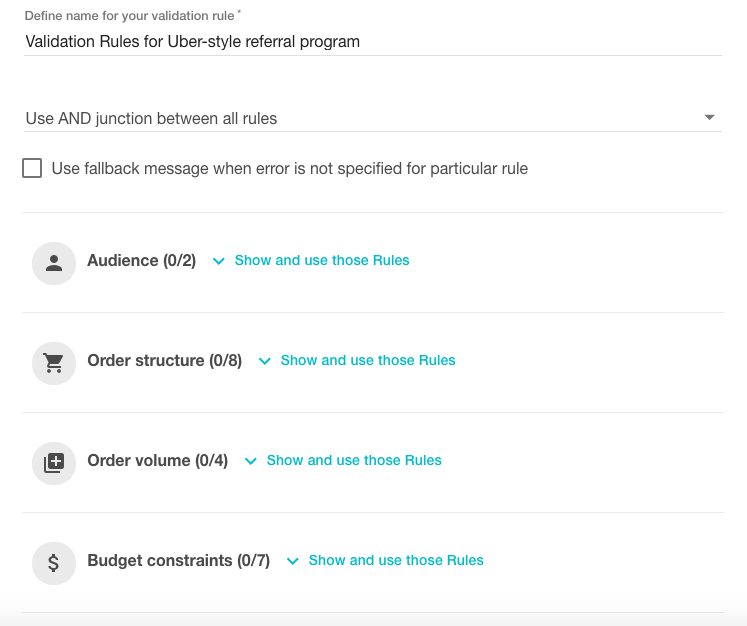 Validation rules for uber referral program