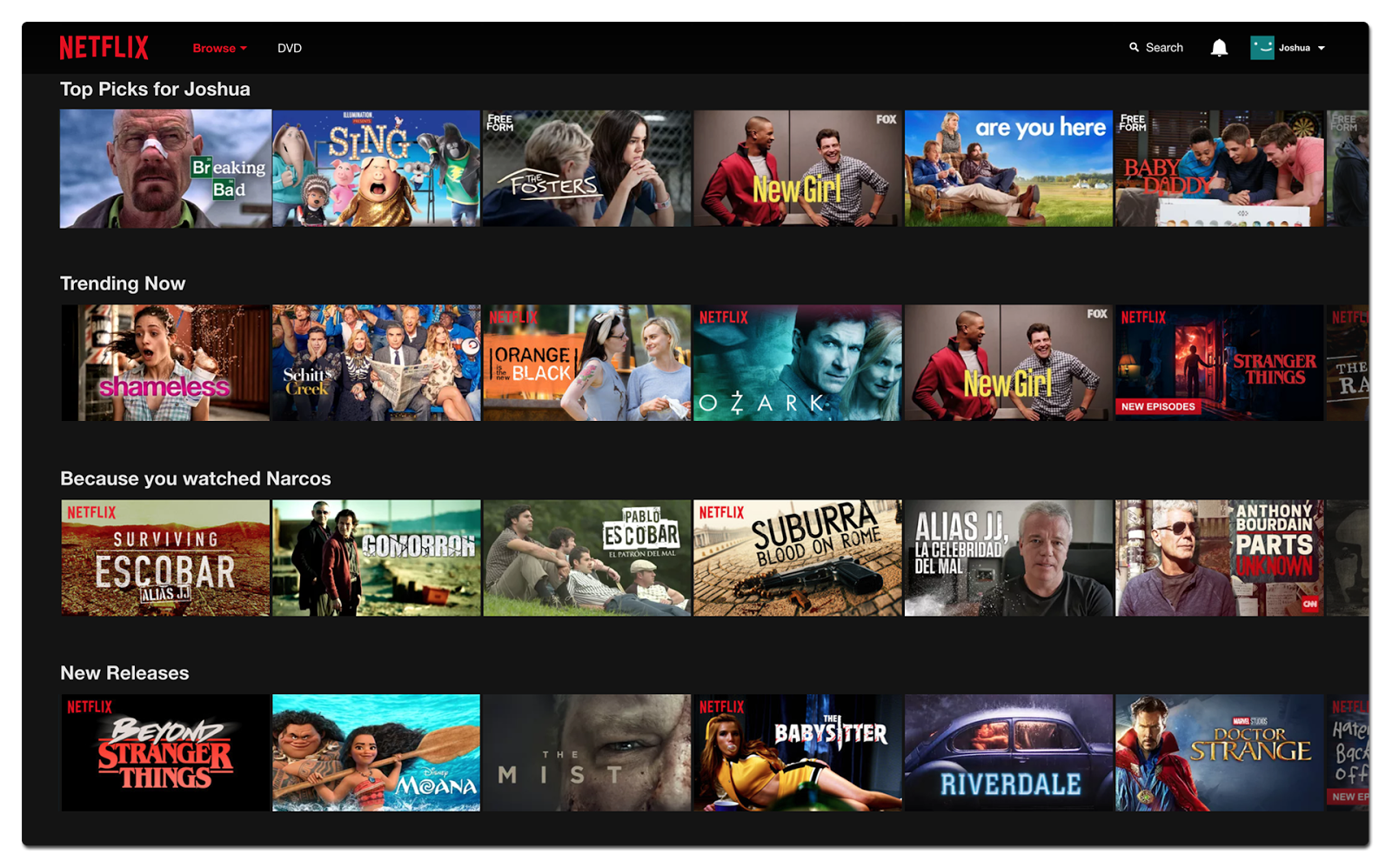 Netflix preferences screen - foot in the door technique in practice