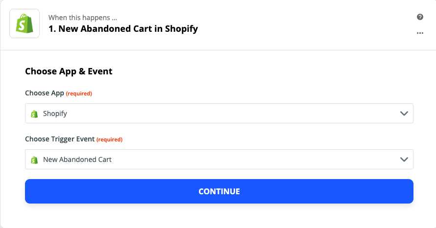Tracking abandoned carts in Shopify and using it as a trigger for Voucherify action