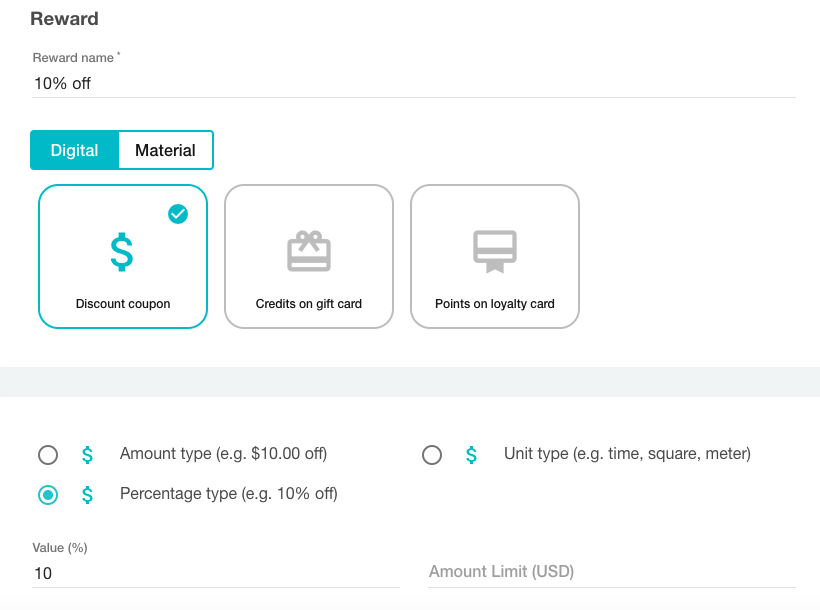 Setting up Rewards