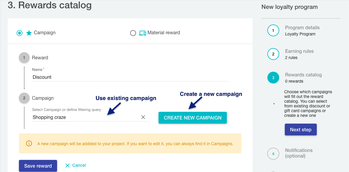 Rewards catalog for the Uber Loyalty program
