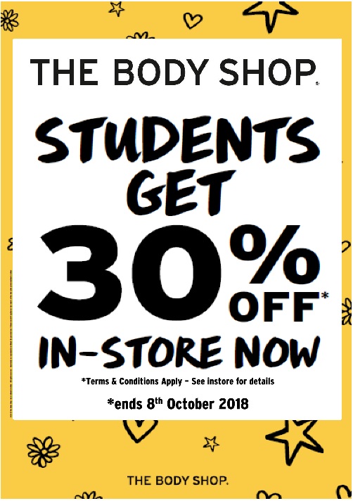 The Body Shop student-only discount