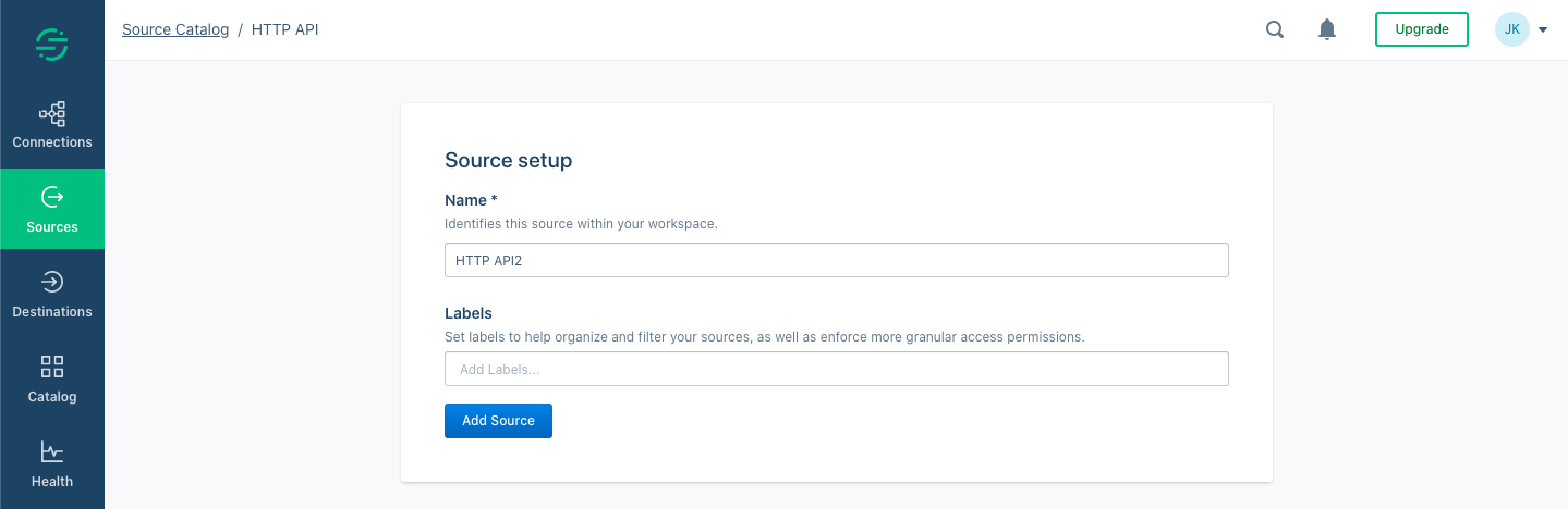 Setting up a source in Segment