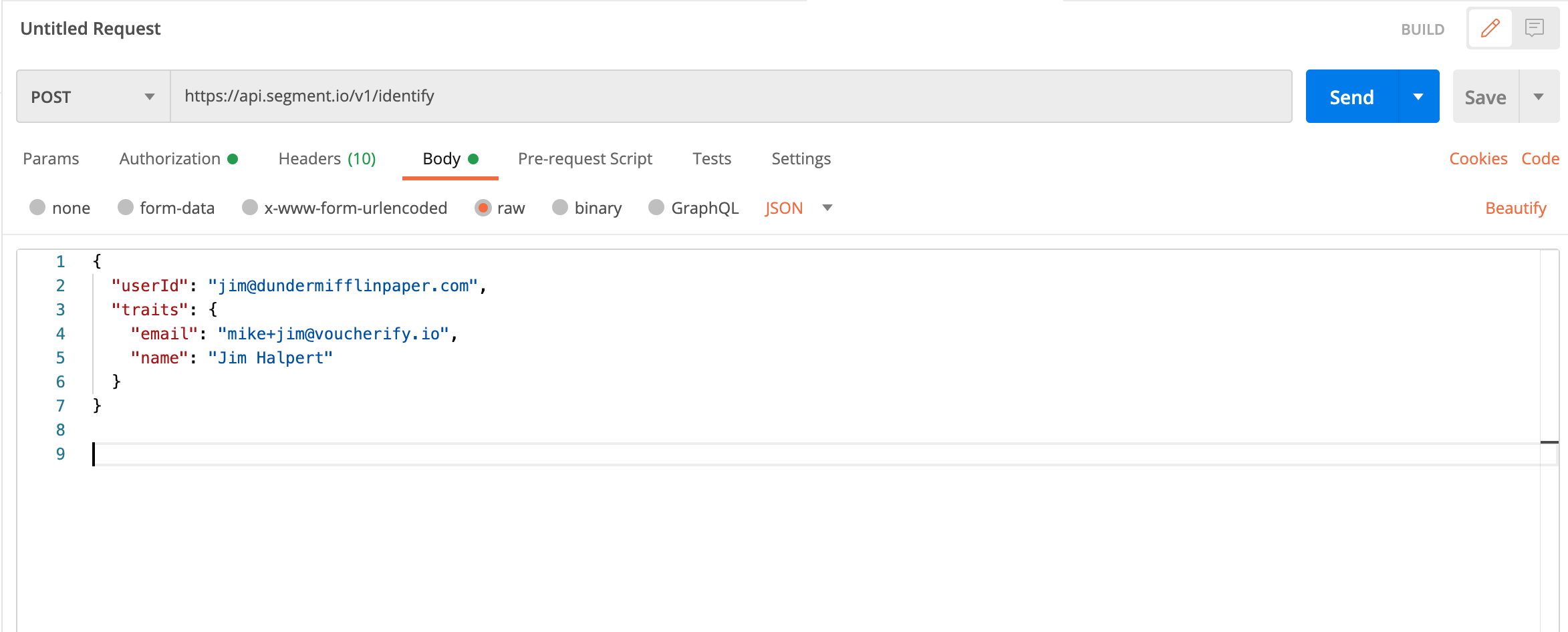 Api connection with segment