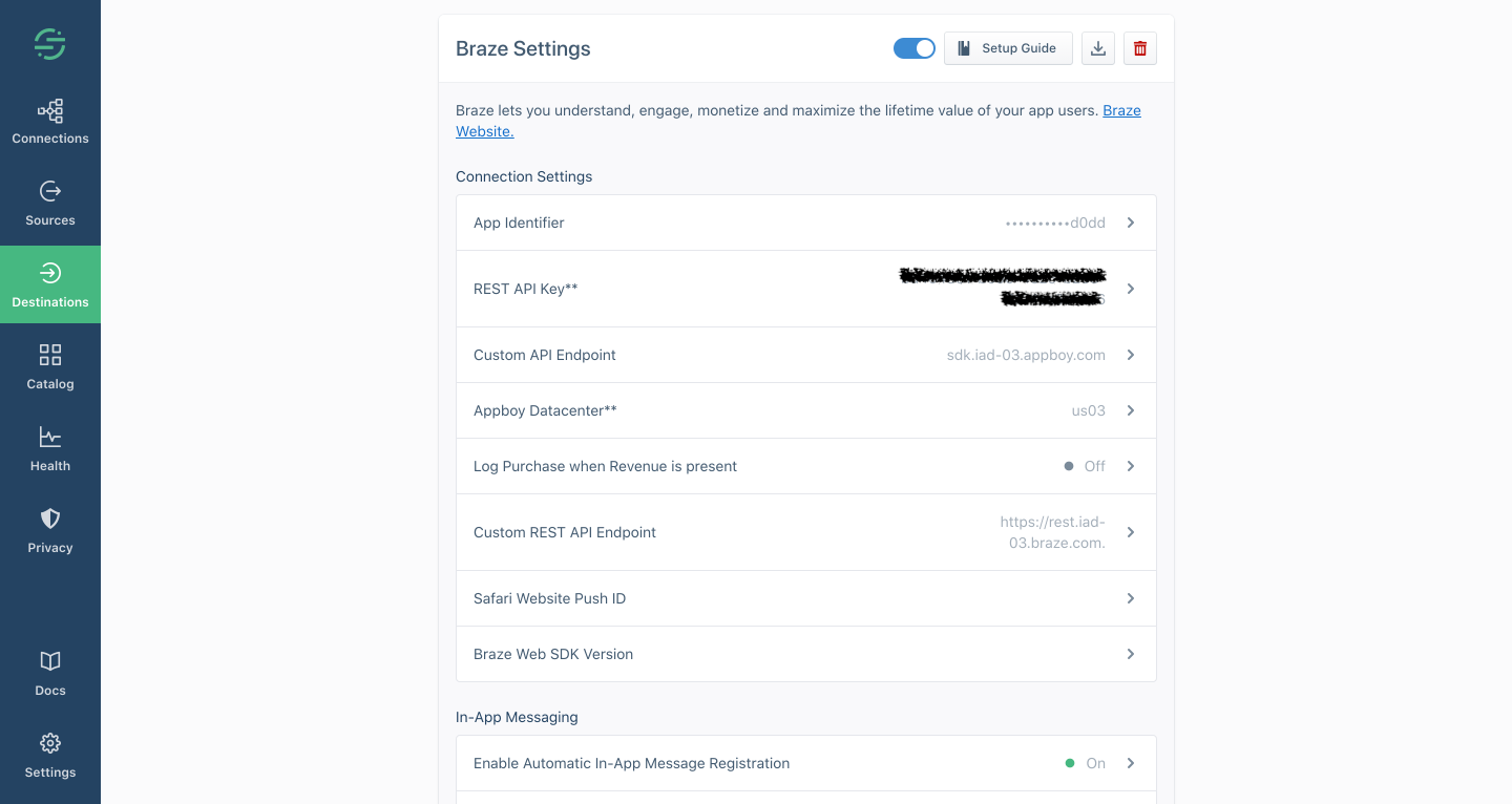 Setting up Braze & Segment