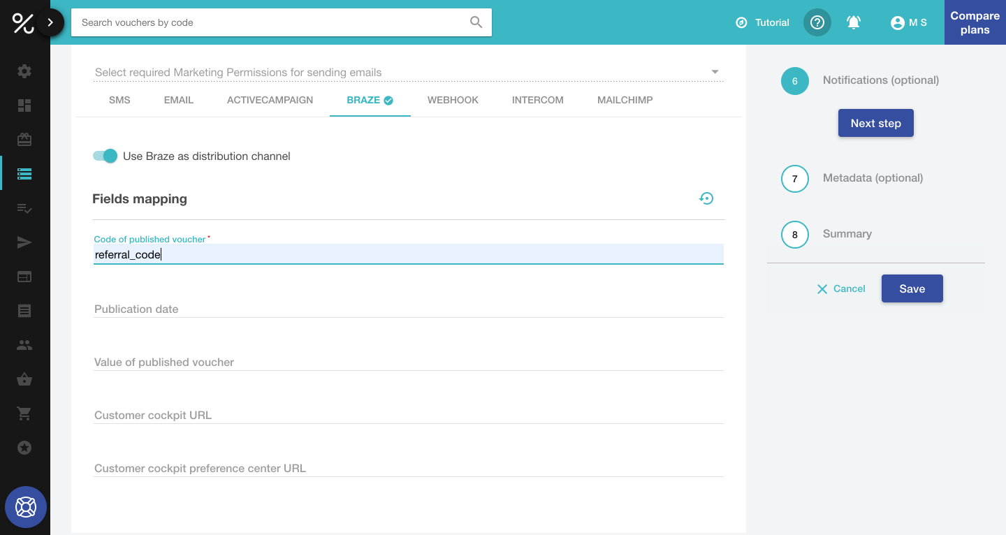 Referral program notifications