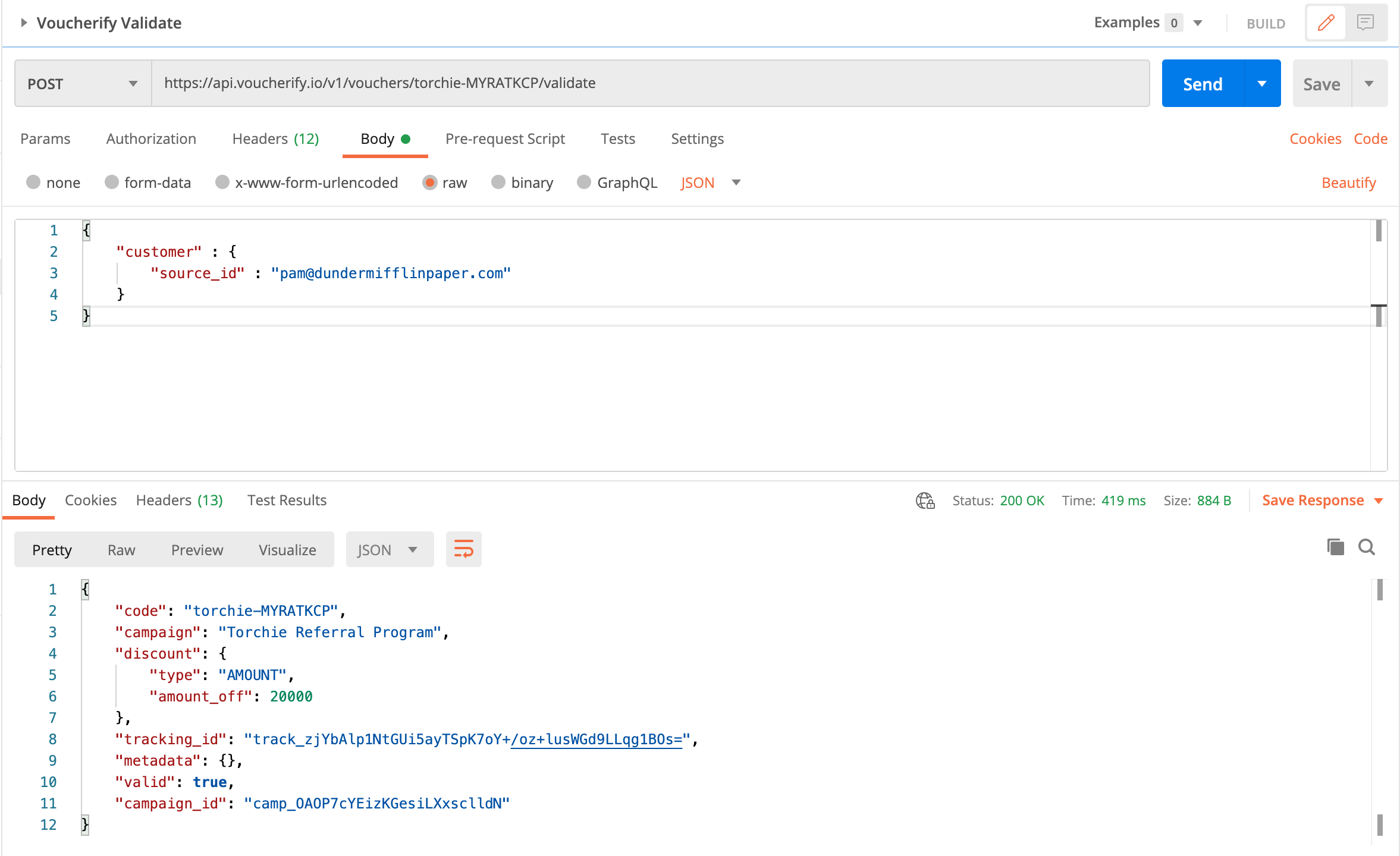 Validate code
