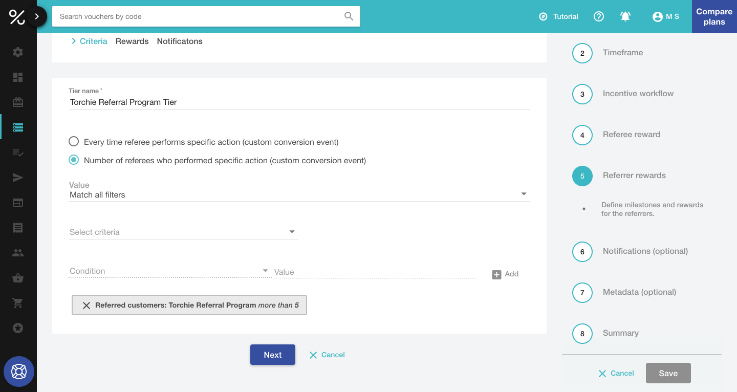 Add more referral tiers