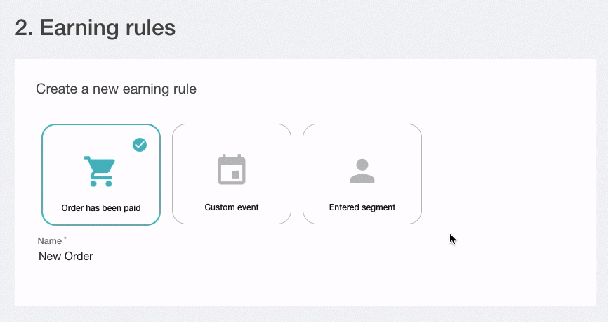 Loyalty program earning rules in Voucherify