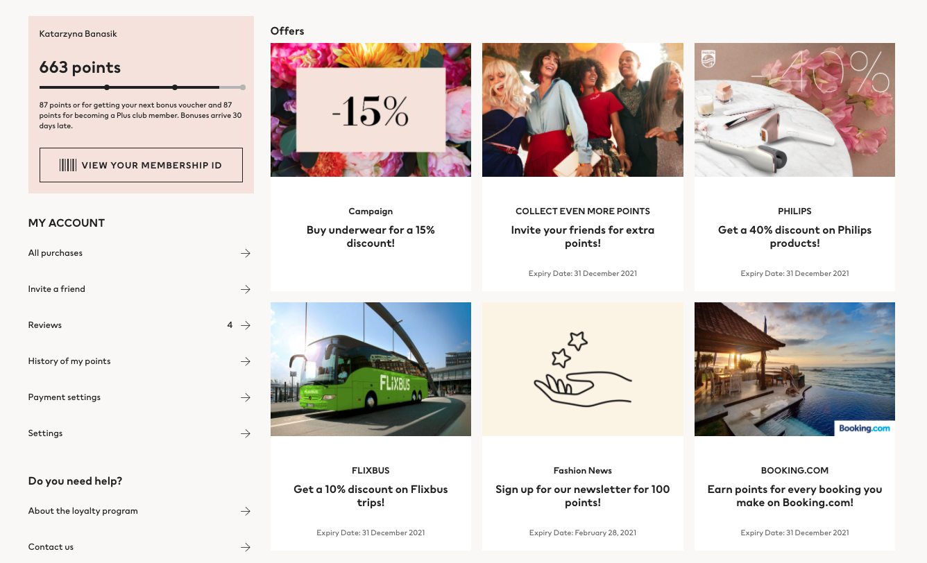 H&M Loyalty Program Customer Cockpit