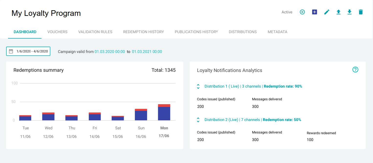 Loyalty program software analytics view