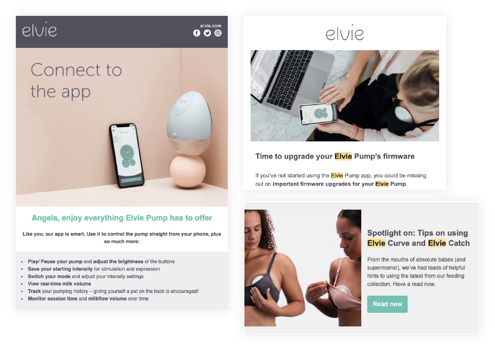 Elvie post purchase messaging