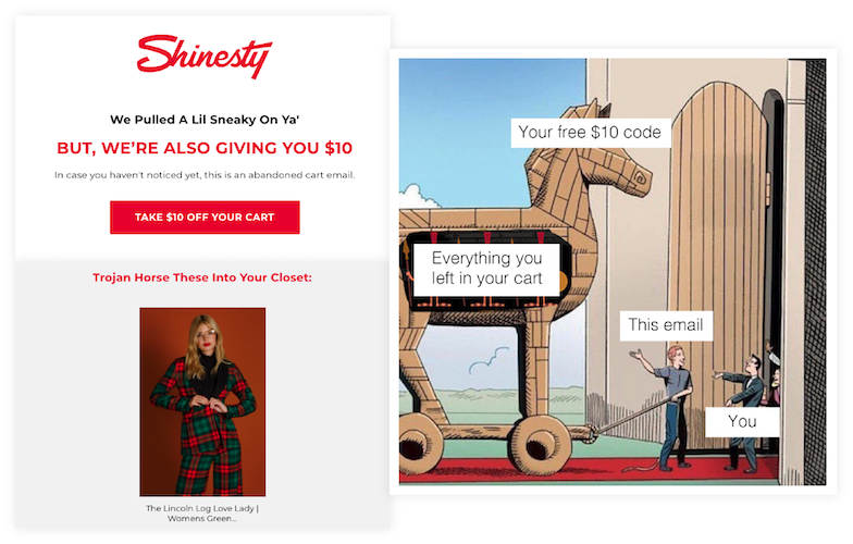 Shinesty cart abandoned email copy