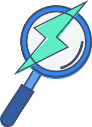 Decorative magnifying glass illustration.