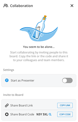 Whiteboard Collaboration Menu