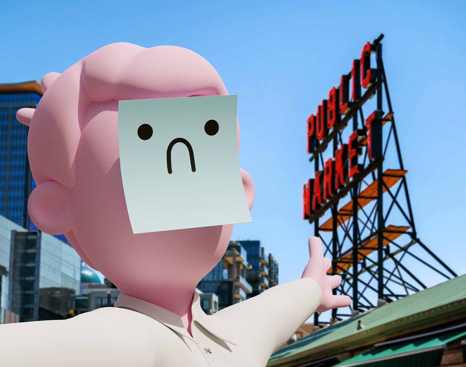 3D version of pink Doodlez avatar named Carl the Doodle