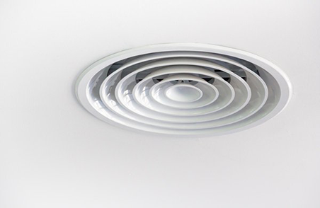 A ducted air conditioner in the roof