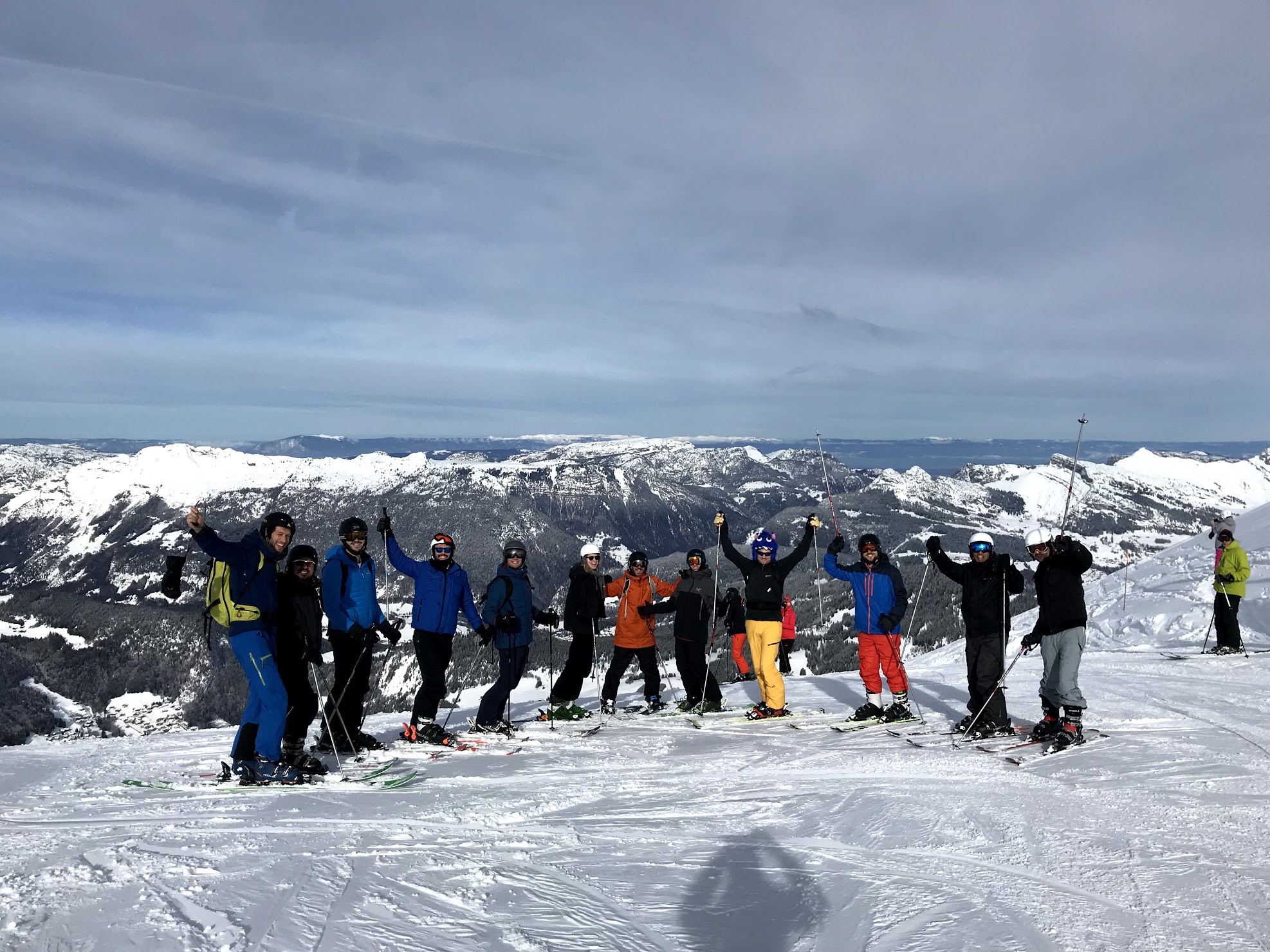 the birdie ski trip with the whole team