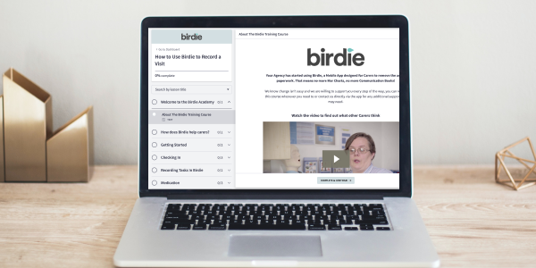 Computer screen showing the Birdie Academy