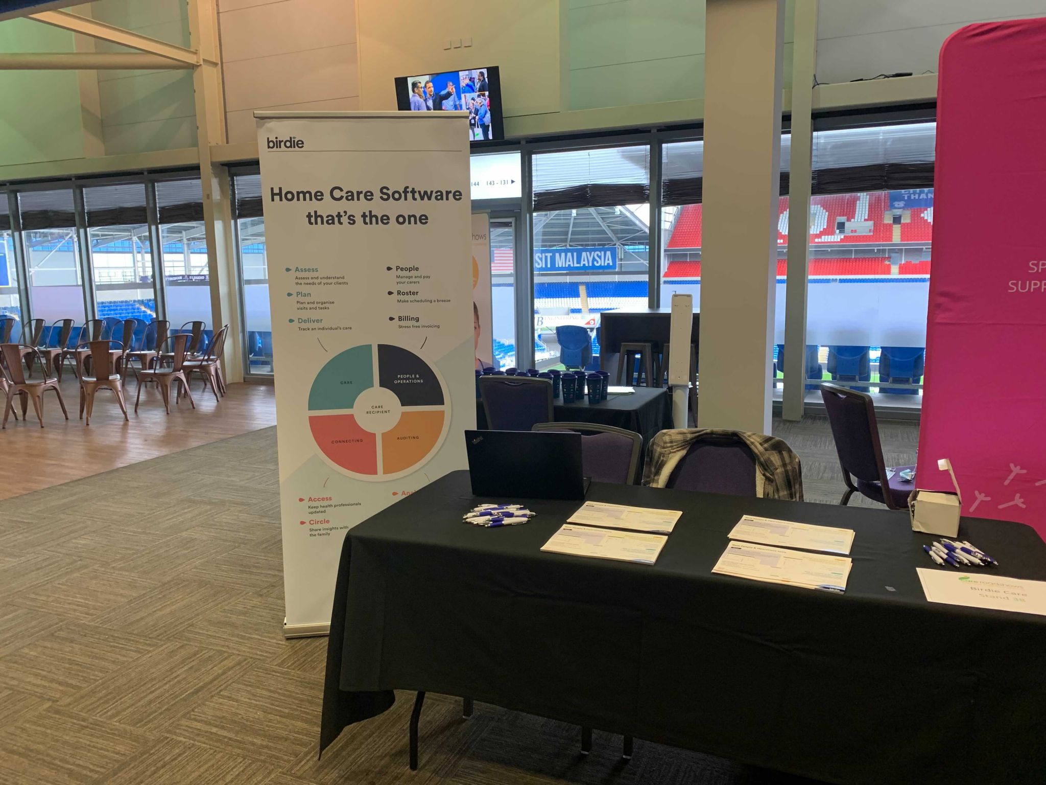 Birdie stand at the Care Roadshow in Cardiff.