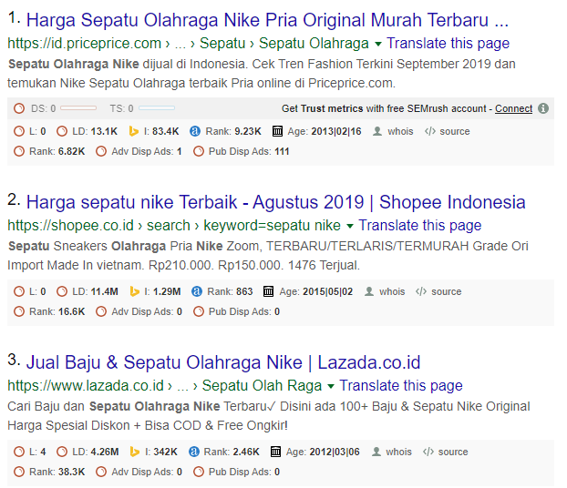 sepatu olahraga nike ( Online marketplace )