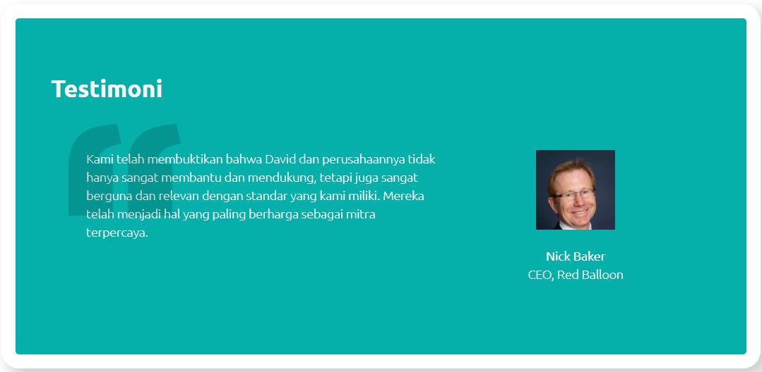 Pentingnya Section Testimoni pada Company Profile