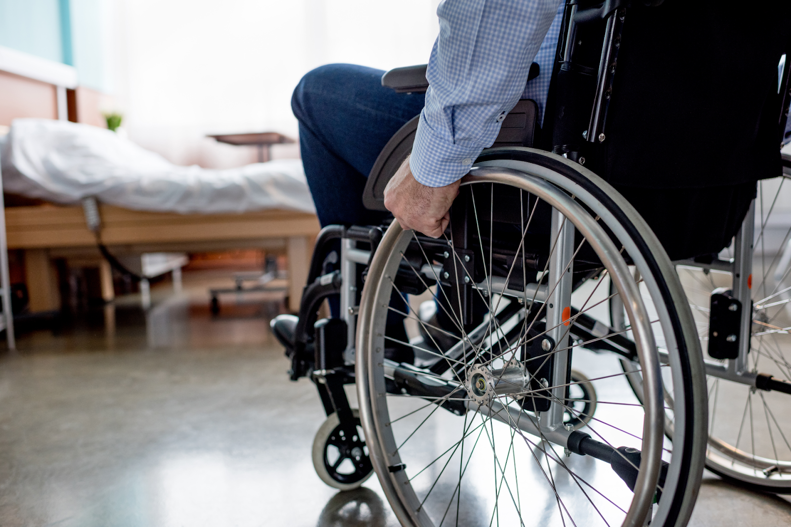 elderly man in wheelchair