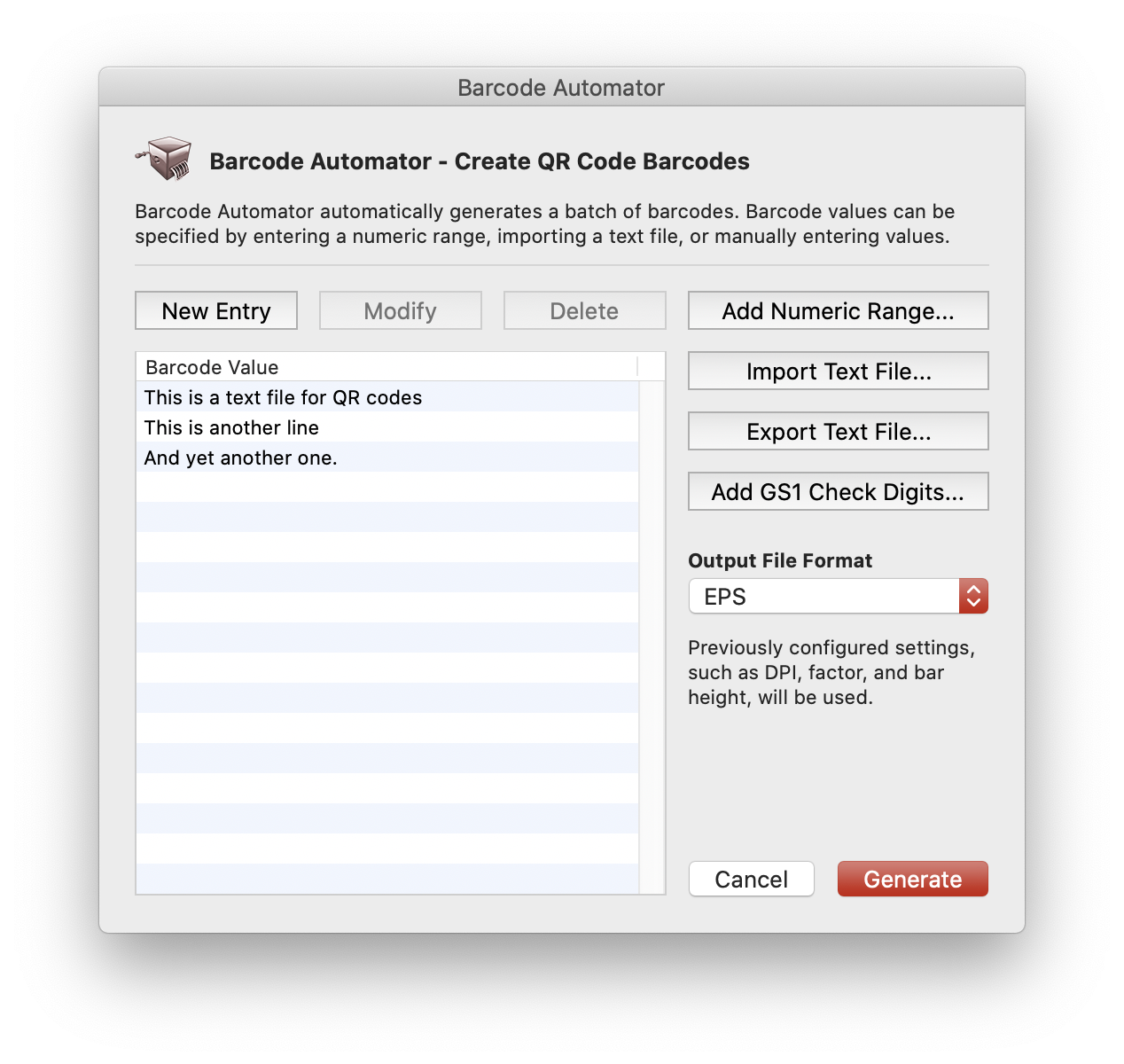 Import text file in the Automator screen
