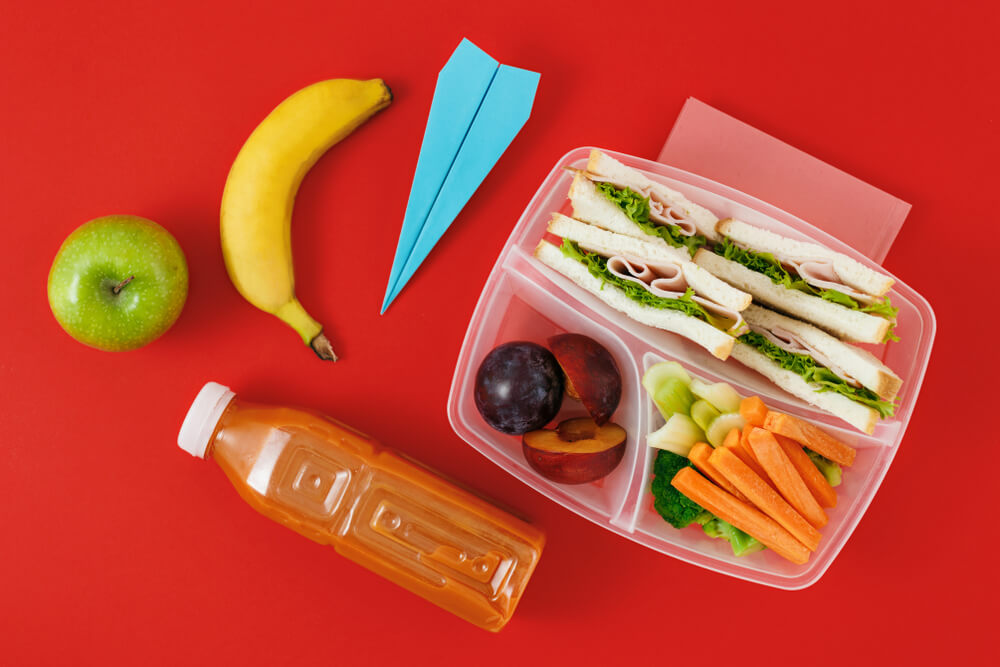 An assortment of travel snacks.