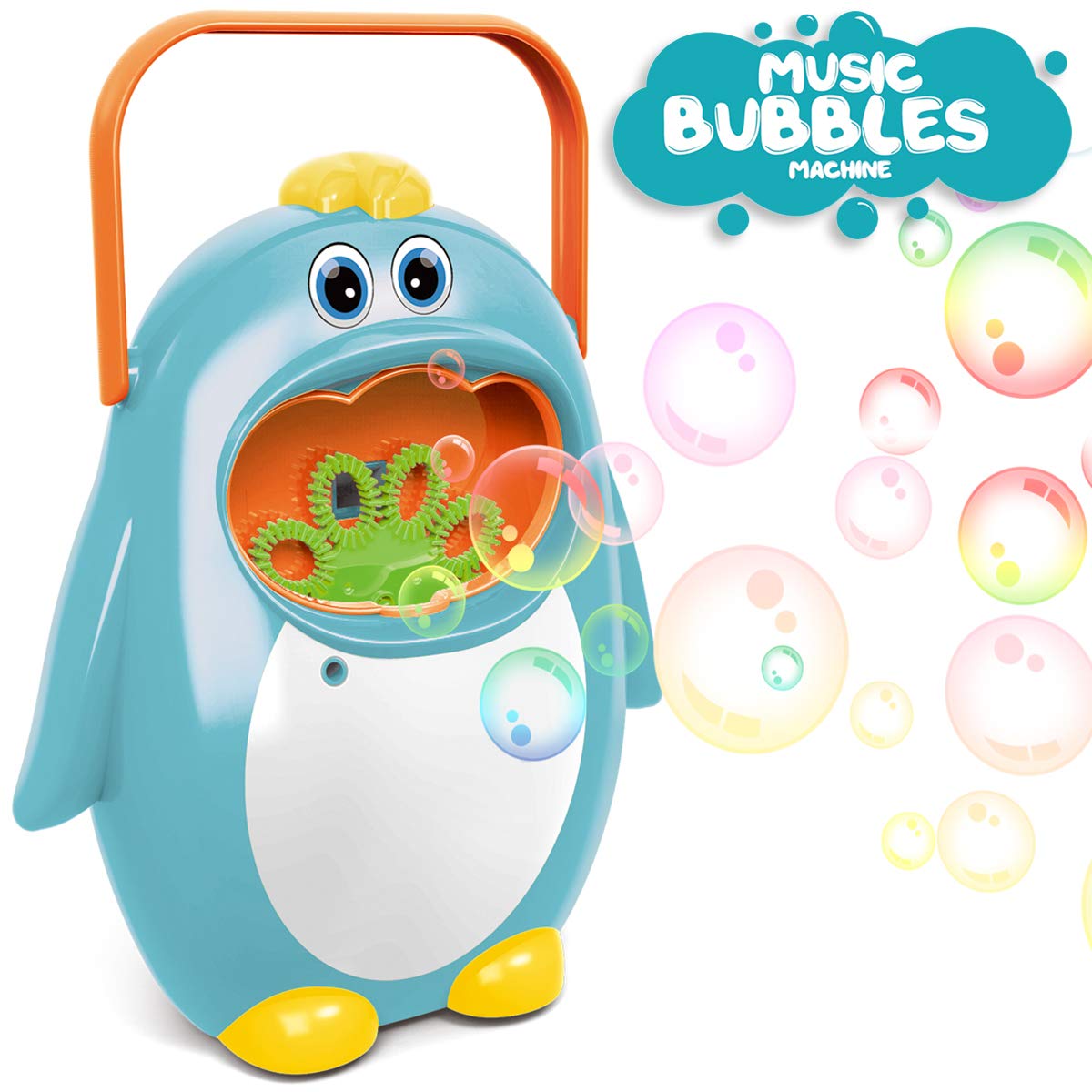 A bubble machine that looks like a Penguin.