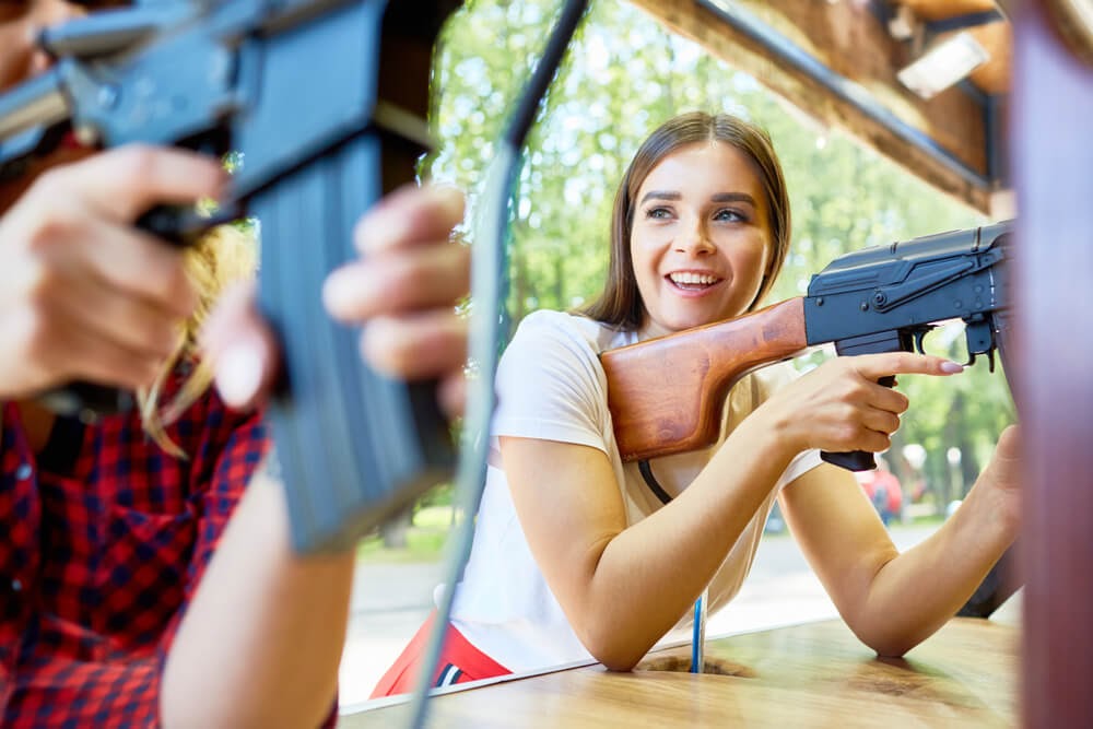 girl at shooting range