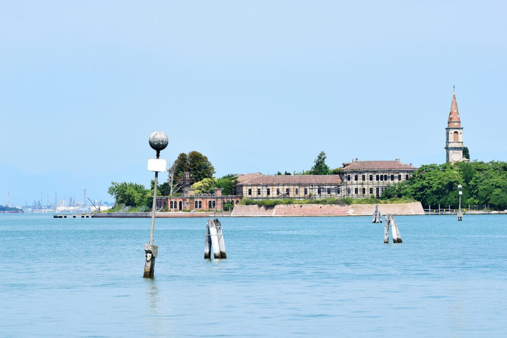 Photo of church in Poveglia Island, Italy.