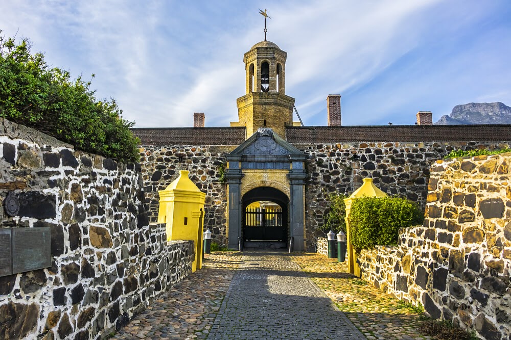 Castle of Good Hope in South Africa. Dark stone building with light mortar