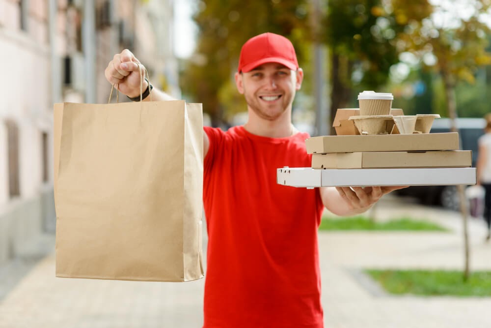 man delivering food