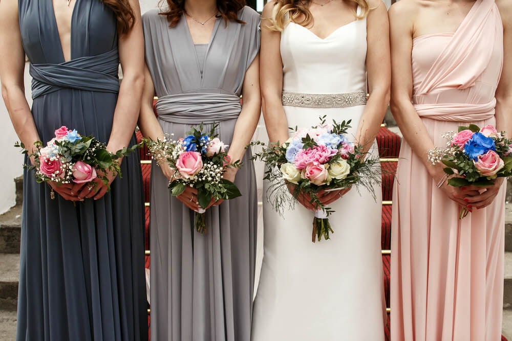 Bridal Party photographed from the neck down.