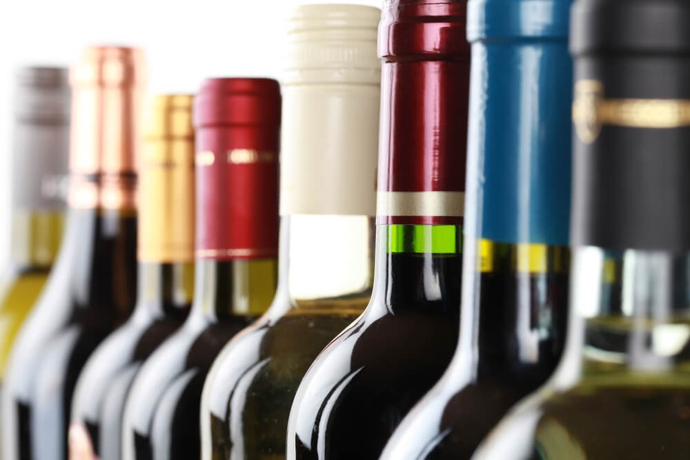 Row of wine bottles