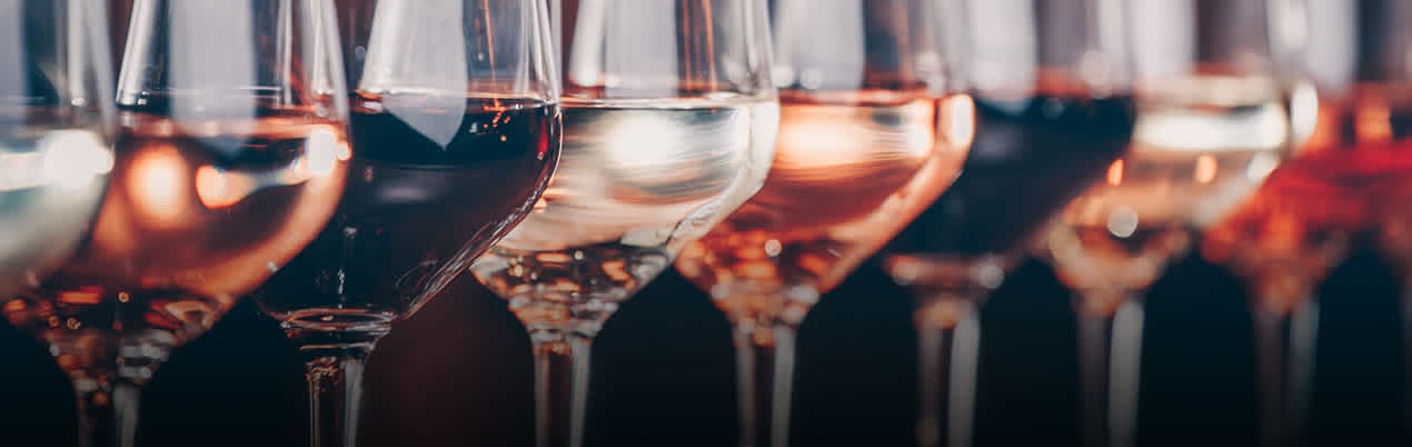 Row of wine glasses