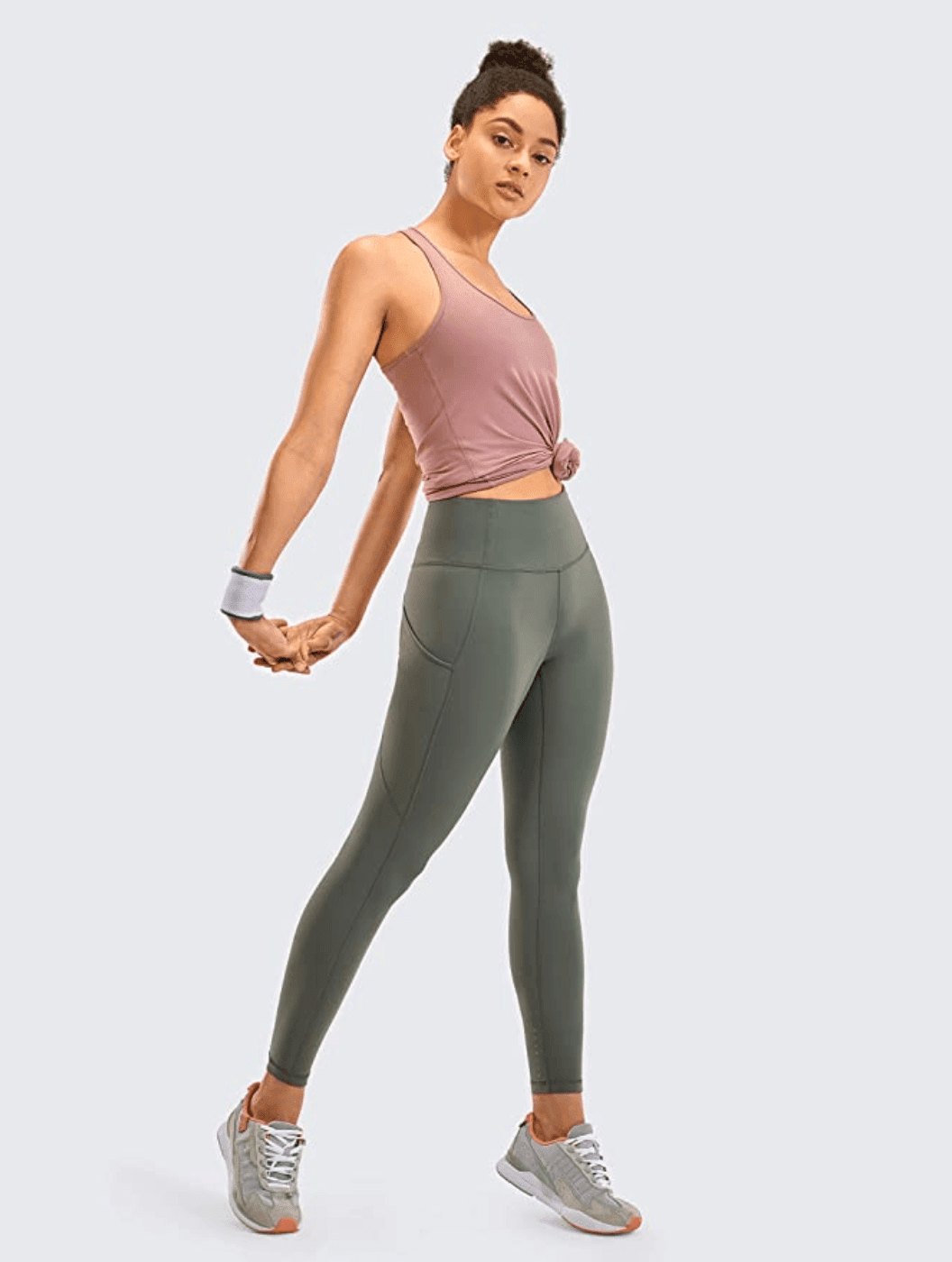 CRZ YOGA Women's High Waisted Yoga Pants with Pockets Naked Feeling Workout Leggings-25 Inches