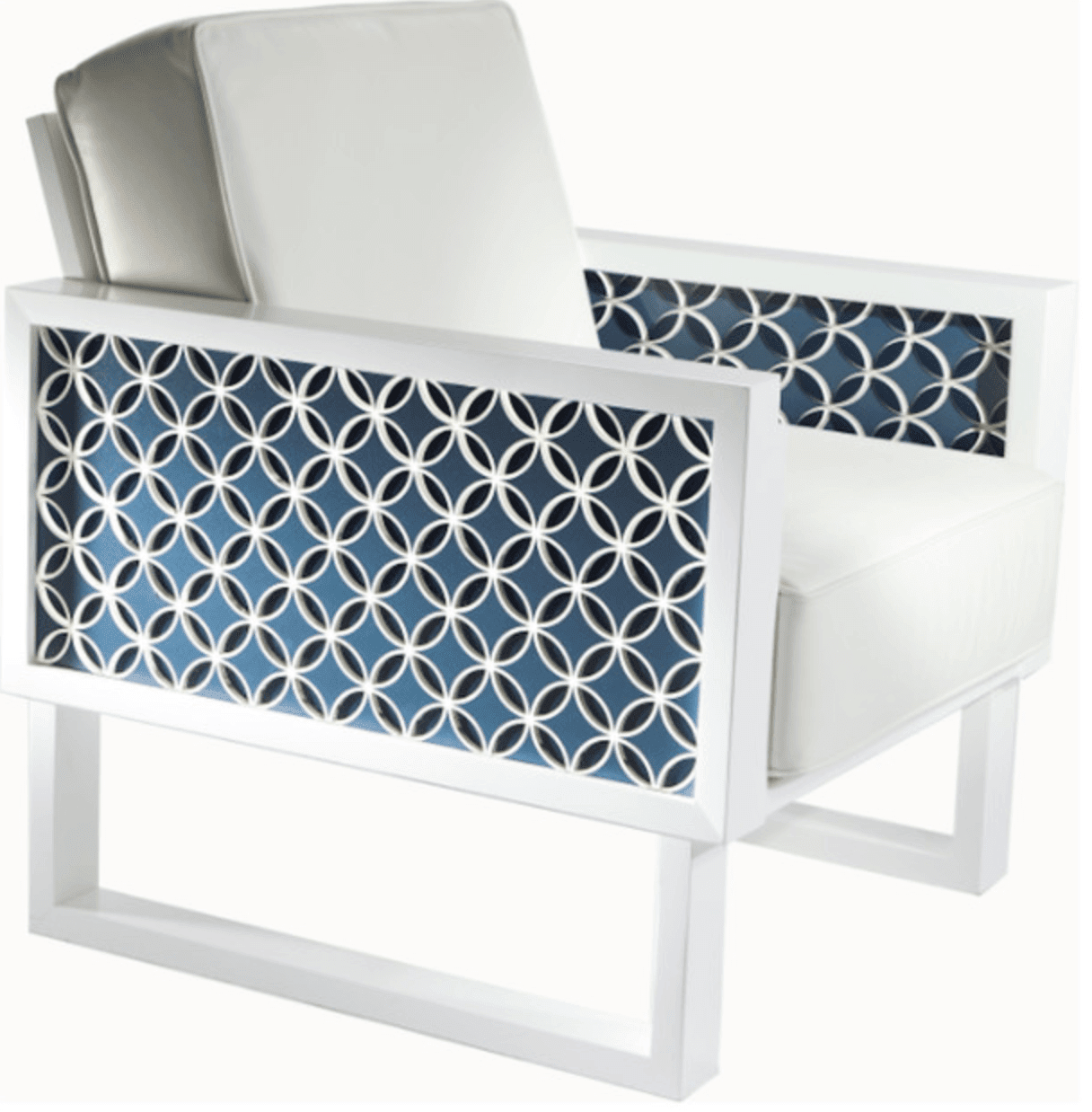 Blue Circles Leather Lounge Chair