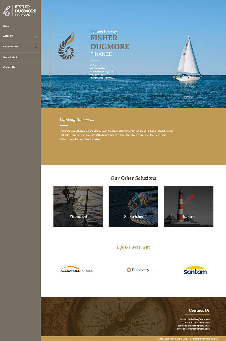 Screenshot of Fisher and Dugmore web page