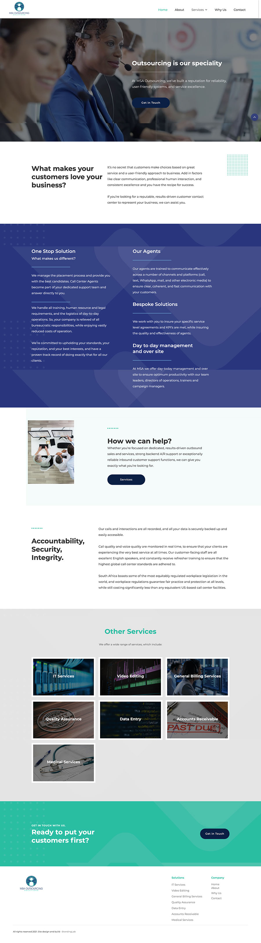 Landing page for MSAOS website.