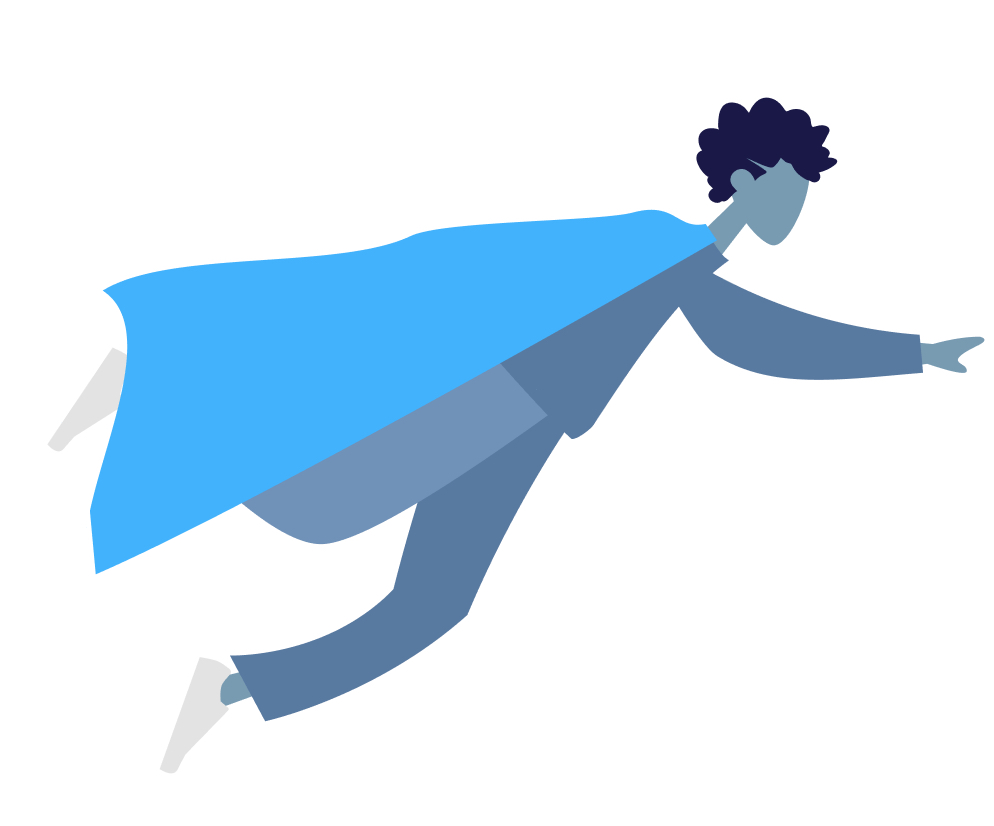 Person with cape showing Parabola can give people superpowers