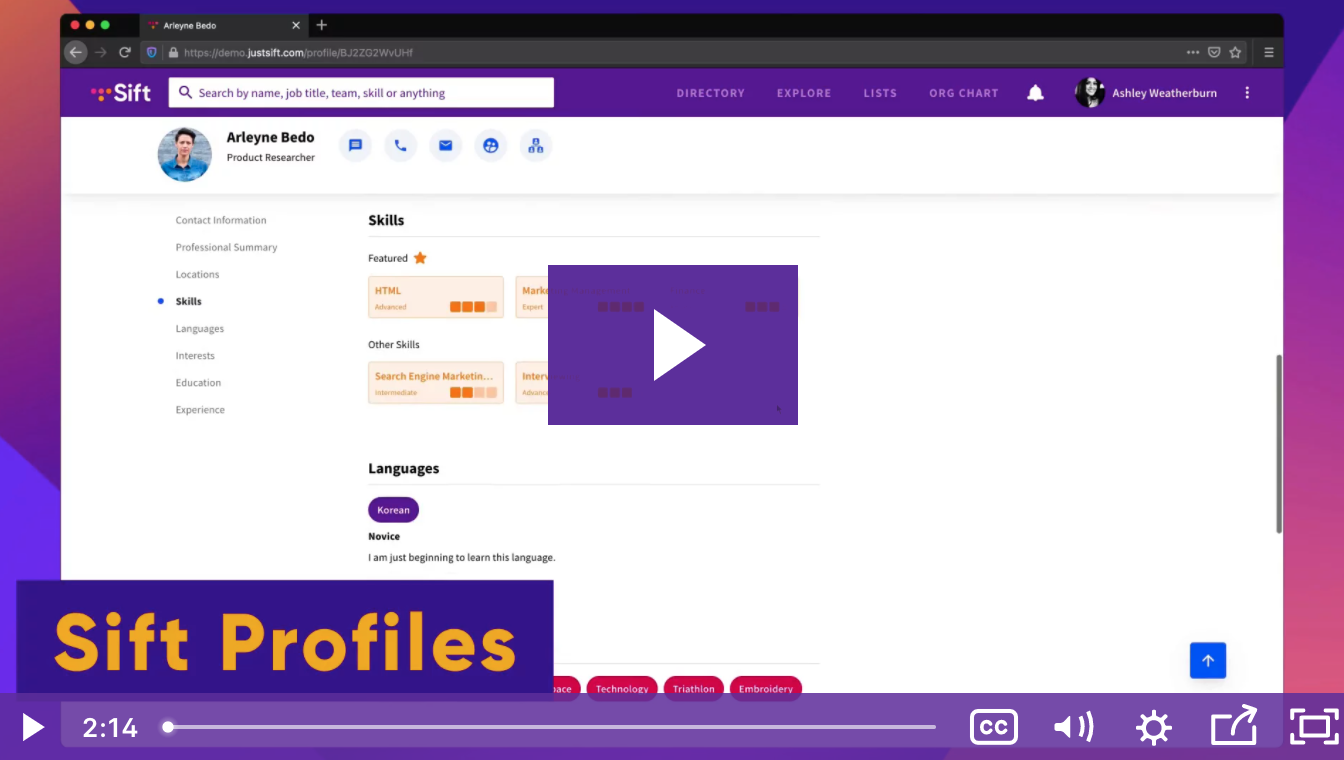 Watch a quick overview of Sift's Profiles