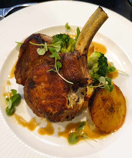 Freshly cooked main served in the Gold Room in Bournemouth