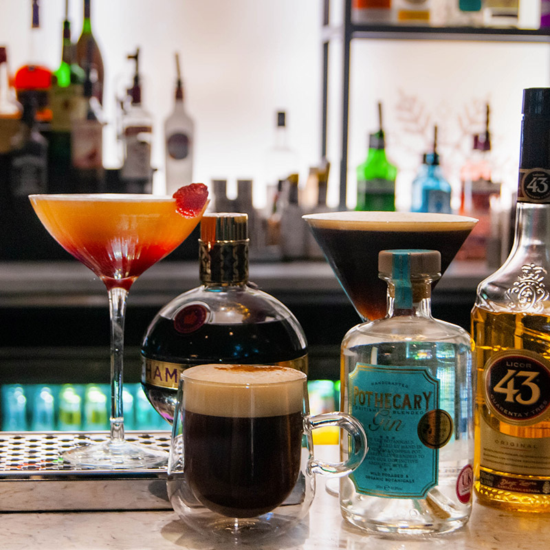 Drinks on a bar for Wedding venue in Bournemouth
